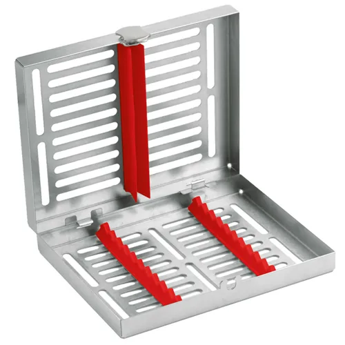 ASA STERILISATIE CASSETTE MET SLOT 18x14cm ROOD (tbv 10 instr.) 2771-1R