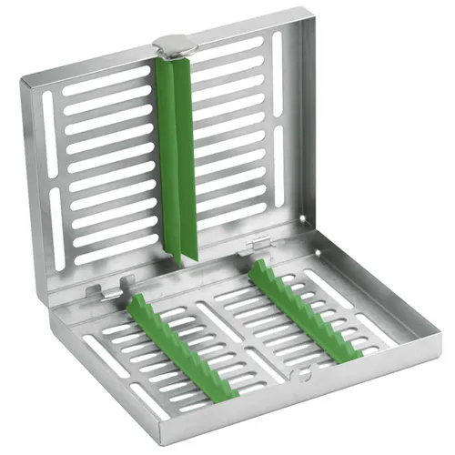 ASA STERILISATIE CASSETTE MET SLOT 18x14cm GROEN (tbv 10 instr.) 2771-1V