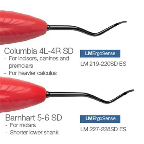 LM UNIVERSAL CURETTE COLOMBIA 4R/4L SHARP DIAMOND ERGOSENSE ROOD NR.219-220SDES