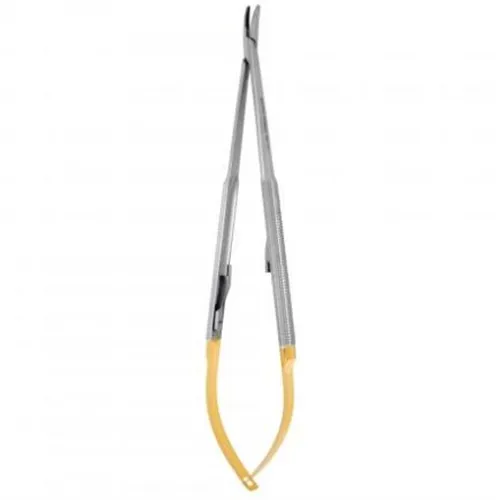 HU-FRIEDY NAALDVOERDER CASTROVIEJO ROND HANDVAT PERMASHARP GEBOGEN  NR.NH-5024RC (18cm)