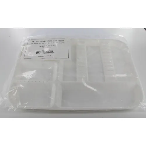 J.H. NUNN NORM TRAY PLASTIC KLEUR WIT MET 10 INSTRUMENT HOUDERS