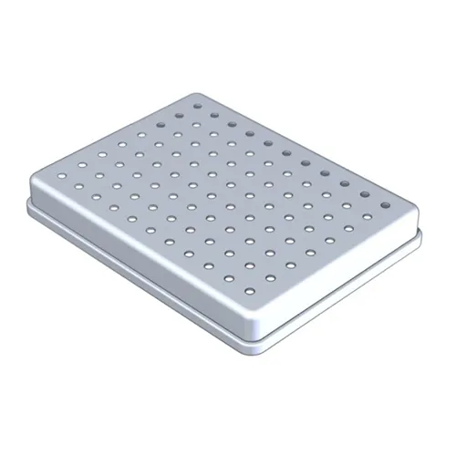 NICHROMINOX INSTRUMENTEN TRAY ALUMINIUM DEKSEL GEPERFOREERD ZILVER 18x14cm 184461