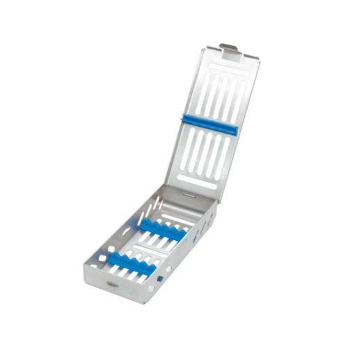 JAKOBI STERILISATIECASSETTE VOOR 5 INSTRUMENTEN BLAUW NR.IM14DIN5