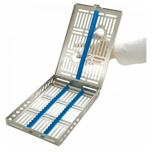 JAKOBI STERILISATIECASSETTE VOOR 21 INSTRUMENTEN BLAUW NR.IMDIN218