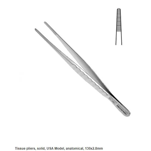 JAKOBI CHIRURGISCH PINCET US MODEL ANATOMISCH 130x2,8mm NR. TPUS1