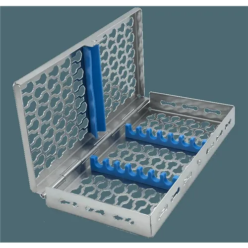 NICHROMINOX GALAXY STERILISATIE CASSETTE MET DEKSEL 18x9cm BLAUW (tbv 7 inst) 183055-2