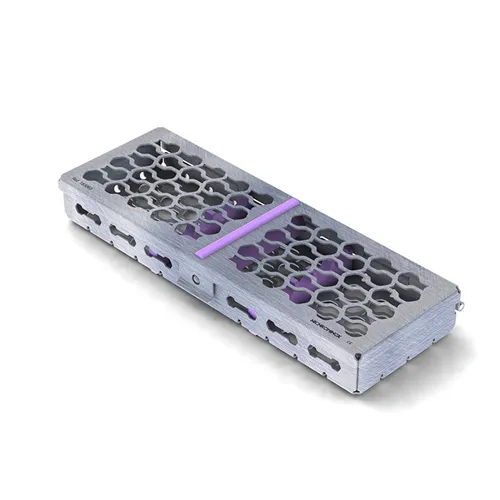 NICHROMINOX GALAXY STERILISATIE CASSETTE MET DEKSEL 18x6cm PAARS (tbv 5 inst) 183063-13