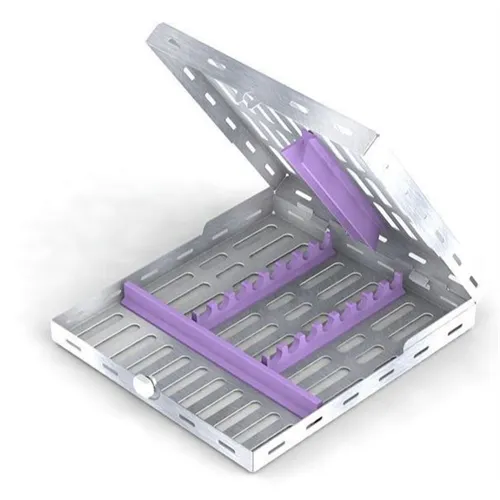 NICHROMINOX STERILISATIE CASSETTE MET DEKSEL 18x20cm PAARS (tbv 8 inst) 182057-13