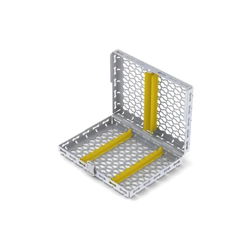 NICHROMINOX GALAXY STERILISATIE CASSETTE MET DEKSEL 18x14cm GEEL (tbv 10 inst) 182046-5