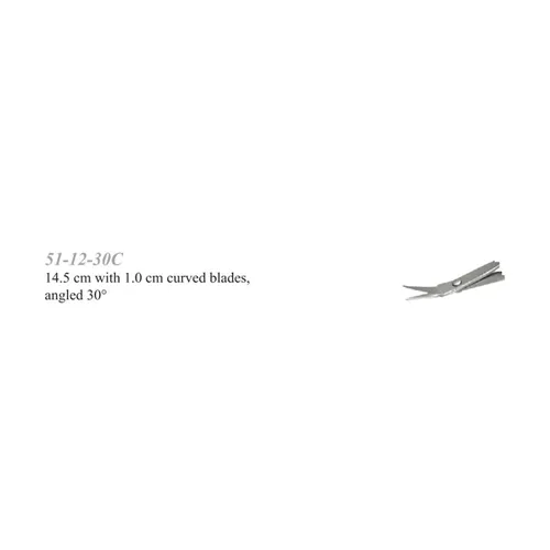 LASCHAL MICRO SCHAARTJE 14,5cm MICROPOINT 30 GRADEN GEBOGEN SCHERP/SCHERP 51-12-30C