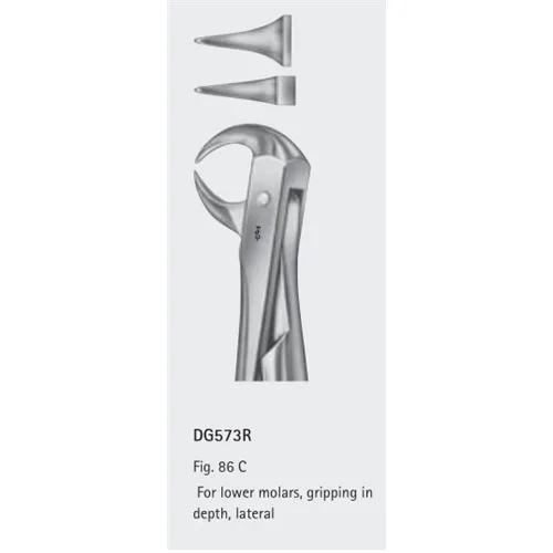 AESCULAP MOLAARTANG FIGUUR.86C ONDERKAAK NR.DG573