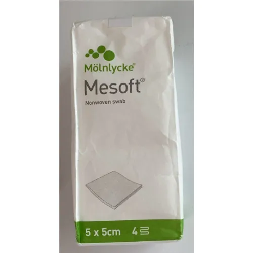 MOLNLYCKE MESOFT GAASJES NIET STERIEL NON WOVEN 5x5cm/4 laags (100st)