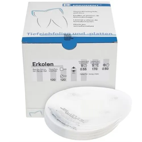 ERKODENT ERKOLEN DIEPTREKPLATEN ROND 0,7x120mm TRANSPARANT (100st)