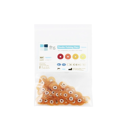 FHS FLEXIBELE POLIJSTSCHIJFJES 10mm MEDIUM DONKERORANJE (100st)