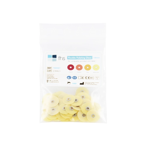 FHS FLEXIBELE POLIJSTSCHIJFJES 14mm EXTRA-FINE GEEL (100st)
