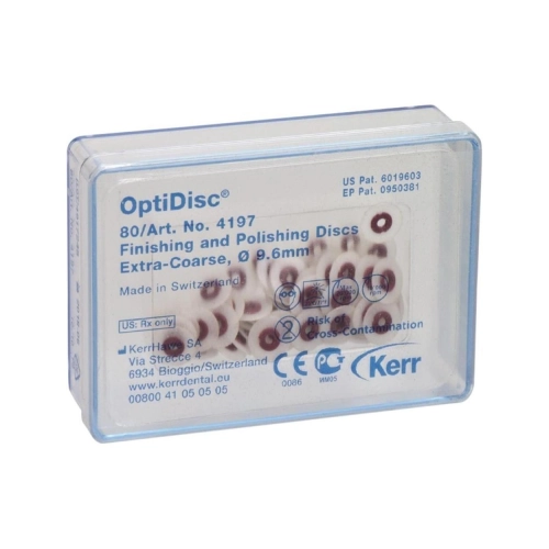 KERR OPTIDISCS X-COARSE 9,6mm DONKERROOD NR.4197 (80st)