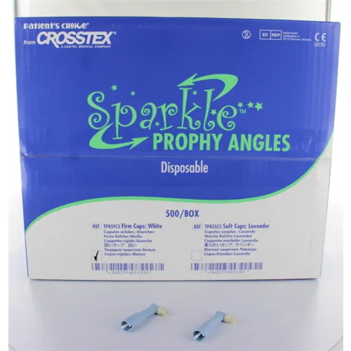 CROSSTEX SPARKLE PROPHY ANGLES FIRM WHITE CUP (500st)