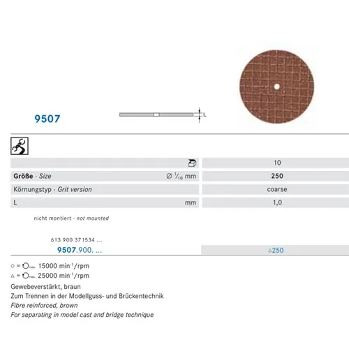 KOMET POLIJSTSCHIJFJES ONGEMONTEERD 9507/250 (10st)