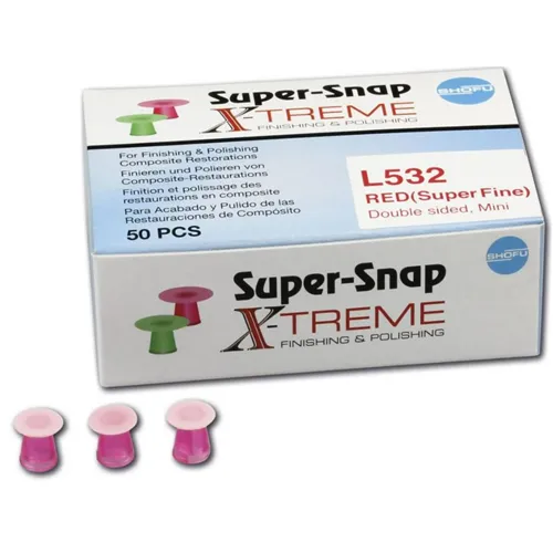 SHOFU SUPERSNAP X-TREME DISK SUPER FIJN ROOD MINI DUBBELZIJDIG L-532 (50st)