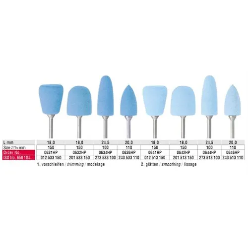 EDENTA HP ACRYLIC TECHNIEKRUBBERS BLAUW NR.0636/110 (6st)