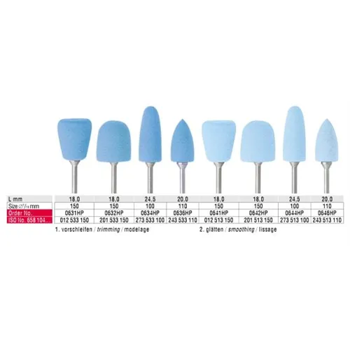 EDENTA HP ACRYLIC TECHNIEKRUBBERS BLAUW NR.0634/100 (6st)