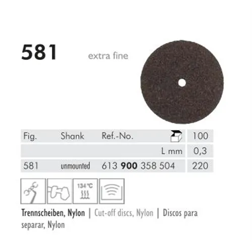 MEISINGER CUT OFF DISCS BRUIN 581/220 (100st)