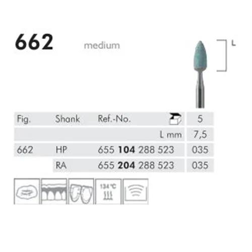 MEISINGER RA CARBORUNDUM STEENTJES VLAM MEDIUM 662/035 (5st)