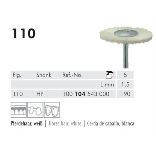 MEISINGER POLIJSTBORSTELS PAARDENHAAR WIT HP110/190 (5st)