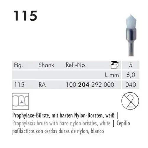 MEISINGER POLIJSTBORSTELS NYLON WIT PUNT RA115/040 (5st)
