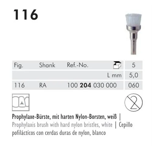 MEISINGER POLIJSTBORSTELS NYLON WIT ROND RA116/060 (5st)