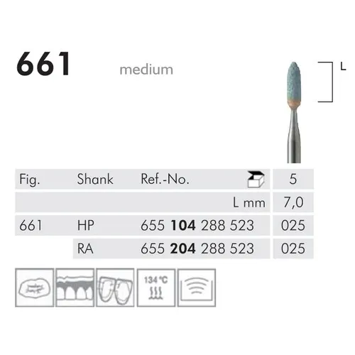 MEISINGER HP CORUNDUM STEENTJES VLAM 661/025 (5st)