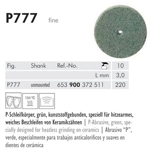 MEISINGER POLIJSTRUBBERS P777/220 GROEN ONGEMONTEERD (10st)