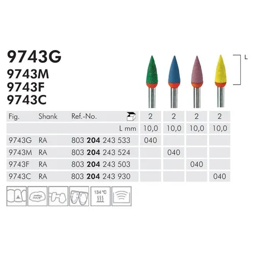 MEISINGER RA DIAMANT POLIJSTPOINTS TBV KERAMIEK 9743F040 (2st)