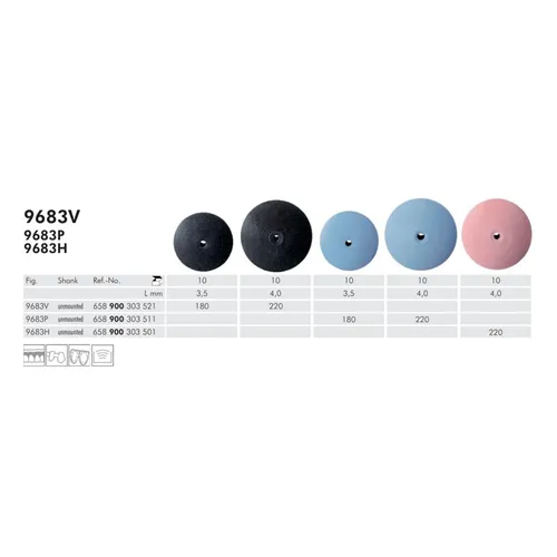 MEISINGER POLIJSTRUBBERS 9683P/220 BLAUW ONGEMONTEERD (10st)