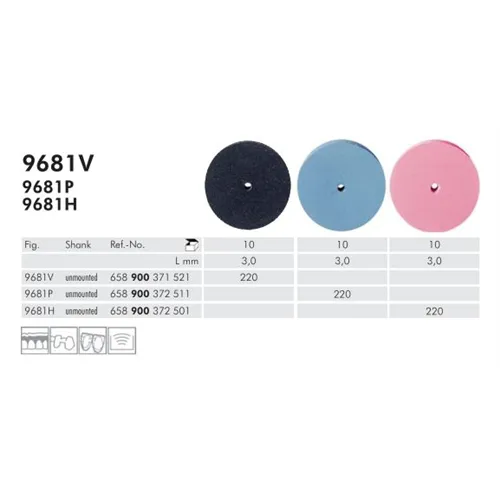 MEISINGER POLIJSTRUBBERS 9681P220 BLAUW ONGEMONTEERD (10st)
