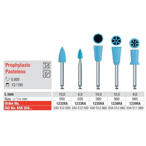 EDENTA PASTELESS PROPHY CUPS BLUE NR.1235RA (12st)