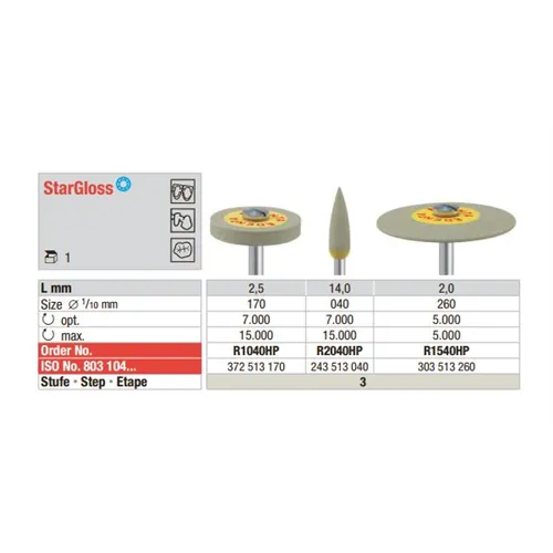 EDENTA STARGLOSS HP DISCS NR.R1040 GRIJS (2st)