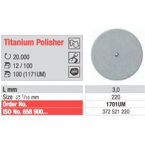 EDENTA TITAN POLISHER SCHIJF 3x220mm ONGEMONTEERD GRIJS (100st)