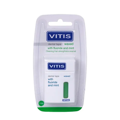 DENTAID VITIS WAXED TAPE GROEN MINT MET FLUORIDE (50mtr)