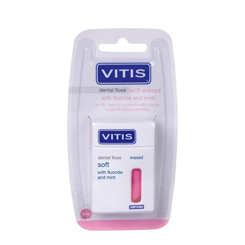 DENTAID VITIS SOFT WAXED FLOSS MINT KLEUR ROZE (50mtr) 