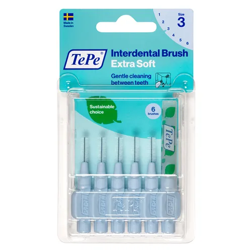 TEPE INTERDENTAALBORSTELS EXTRA-ZACHT NR.3 LICHTBLAUW 0,6mm (6st)