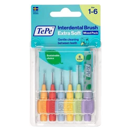TEPE INTERDENTAALBORSTELS X-ZACHT ASSORTED 0,5mm-1,1mm (6st)