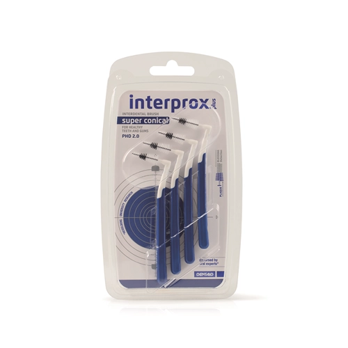 DENTAID INTERPROX PLUS SUPER CONISCH PHD 2,0 DONKERBLAUW (4st) 202013