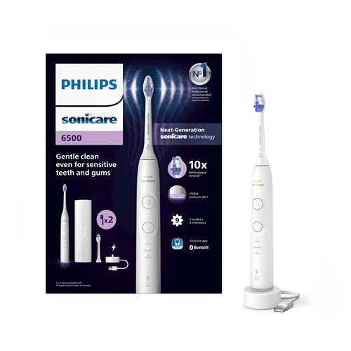 PHILIPS SONICARE 6500 SERIE HX7410/01 ELEKTRISCHE TANDENBORSTEL 3 STANDEN 3 INTENSITEITEN WIT