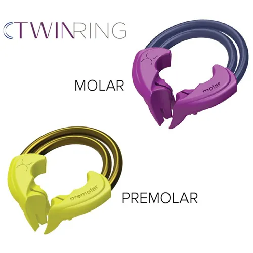 BIOCLEAR TWIN RING DUOPACK MOLAAR/PREMOLAAR GEEL/PAARS (2st)