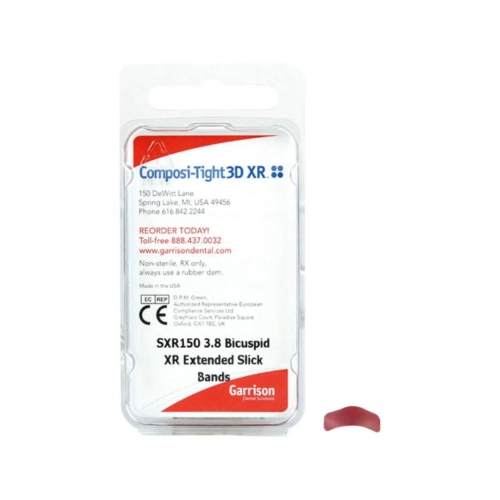GARRISON COMPOSI-TIGHT SLICK BANDS BICUSPID/ PREMOLAAR 3,8mm ROOD SXR-150 (60st)