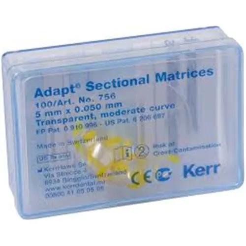 KERR ADAPT SECTIONAL MATRIXEN TRANSPARANT 5x0,05mm NR.756 (100st)