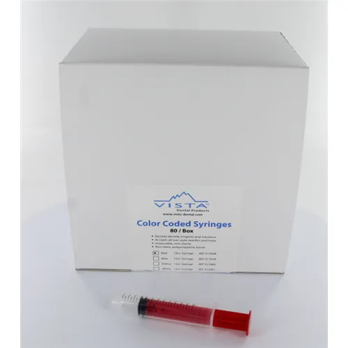 VISTA COLOR LUER LOCK SPUITJES 12cc ROOD (80st)