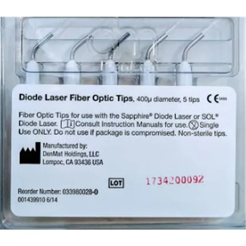 DENMAT SAPPHIRE DIODE LASER FIBER OPTIC TIPS 400Um (5x5st)