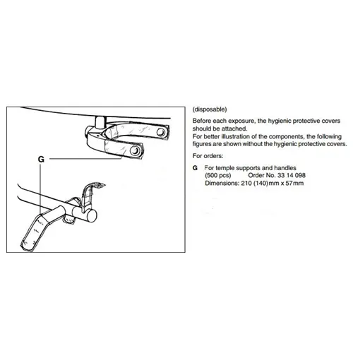 SIRONA OPG HANDLE & VOORHOOFD STEUN COVERS NR.3314098 (5,7x21cm/500st)